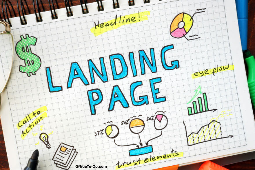 Landing page layout on grid paper