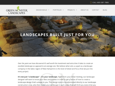 <center>Landscape Company</center> Landscape company website snapshot