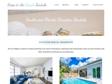 <center>Naples FL Vacation Rentals</center> Snapshot of florida vacation home rentals website